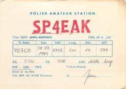 Polish Amateur Radio Station QSL Card Poland Y03CD SP4EAK - Amateurfunk