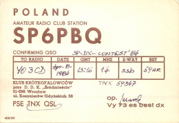 Polish Amateur Radio Station QSL Card Poland Y03CD SP6PBQ - Amateurfunk