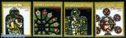 Norfolk Island 2009 Christmas 4v, Mint NH, Art - Stained Glass And Windows - Vidrios Y Vitrales