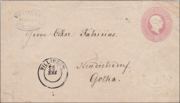 Baden: Ganzsachenumschlag Von Villingen Nach Gotha - Briefe U. Dokumente