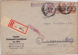 BiZone: Einschreiben Von Stuttgart Nach Kassel 1948 - Storia Postale