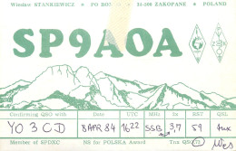 Polish Amateur Radio Station QSL Card Poland Y03CD SP9AOA - Amateurfunk