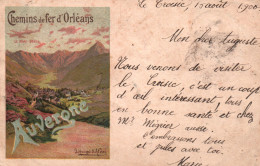 Illustration J. Hugo D'Alési: Chemins De Fer D'Orléans, L'Auvergne - Carte Dos Simple De 1900 - D'Alési, Hugo