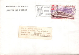 MONACO SEUL SUR LETTRE POUR LA FRANCE 1972 - Storia Postale