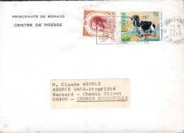 MONACO AFFRANCHISSEMENT COMPOSE SUR LETTRE POUR LA FRANCE 1973 - Storia Postale