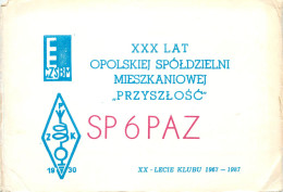 Polish Amateur Radio Station QSL Card Poland Y03CD SP6PAZ - Radio Amatoriale