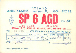 Polish Amateur Radio Station QSL Card Poland Y03CD SP6AGD - Radio Amateur
