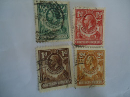 NORTHEN  RHODESIA  USED STAMPS  4 KINGS  WITH POSTMARK - Northern Rhodesia (...-1963)