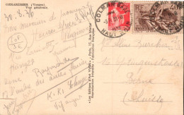 AFFRANCHISSEMENT COMPOSE SUR CARTE DE COLMAR GARE 1936 - Postal Rates