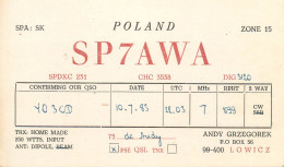 Polish Amateur Radio Station QSL Card Poland Y03CD SP7AWA - Amateurfunk