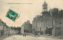 76 - Neufchatel En Bray - La Caisse D'Epargne - Animée - Oblitération Ronde De 1911 - CPA - Voir Scans Recto-Verso - Neufchâtel En Bray