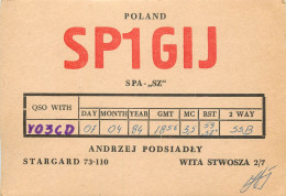 Polish Amateur Radio Station QSL Card Poland SP1GIJ - Radio Amatoriale