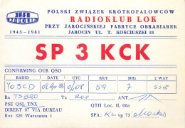 Polish Amateur Radio Station QSL Card Poland SP3KCK - Radio Amatoriale