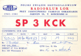 Polish Amateur Radio Station QSL Card Poland SP3KCK - Radio Amatoriale