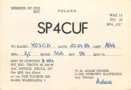 Polish Amateur Radio Station QSL Card Poland SP4CUF - Radio Amateur