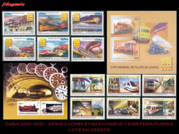 LOTES EN OFERTA. CUBA MINT. 2000-2020 LOTE DE 10 EMISIONES DIFERENTES & COMPLETAS. TEMÁTICA: TRENES - Neufs