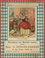 Protège-Cahier - Boucherie Du Marché Lenoir C. Duclos-Grenet à Paris (75) - Il était Une Bergère - Dessin R. Maurel - Levensmiddelen