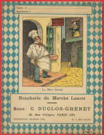 Protège-Cahier - Boucherie Du Marché Lenoir C. Duclos-Grenet à Paris (75) - La Mère Michel - Dessin R. Maurel - Levensmiddelen