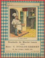 Protège-Cahier - Boucherie Du Marché Lenoir C. Duclos-Grenet à Paris (75) - La Mère Michel - Dessin R. Maurel - Alimentare