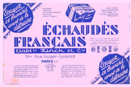 Buvard 21.1 X 13.5 Échaudés Français Des Etablissements ZINCK Et Cie à Paris - Food