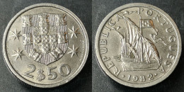 Monnaie Portugal - 1982 - 2.50 Escudos - Portogallo