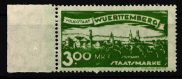 Württemberg 281 Postfrisch Vom Rand #IK490 - Mint