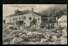 CPA Bozel, L`Hôtel Des Alpes, Inondation  - Bozel