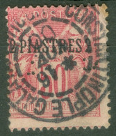 Levant 5 Ob TB Constantinople Galata Turquie Et Perforé C.L - Usados