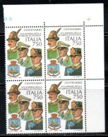 ITALIA REPUBBLICA ITALY REPUBLIC 1996 LE ISTITUZIONI CENTENARIO DELLA GUARDIA DI FINANZA QUARTINA ANGOLO DI FOGLIO MNH - 1991-00: Mint/hinged