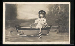 AK Mädchen Mit Matrosenmütze In Ruderboot Iltis  - Aviron
