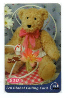 Teddy Nounours Peluche Ours Carte Prépayée Singapour Phonecard  (K 87) - Singapur