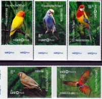 Germany Deutschland Allemagne 2023 Exotic Birds Parrots Set Of 5 Stamps LVZpost MNH - Papagayos
