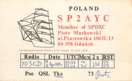 Polish Amateur Radio Station QSL Card Poland Y03CD SP2AYC - Radio Amatoriale