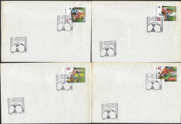 Bulgarie 1990 Y&T 3303 à 3306 Sur 4 Enveloppes, Oblitérations Premier Jour. Coupe Du Monde De Football En Italie - 1990 – Italie