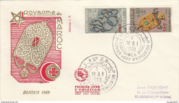 Maroc ;1969;FDC,1er Jour; TP N°587A, Croissant Rouge Marocain,NEUF**MNH,Morocco,Marruecos - Maroc (1956-...)