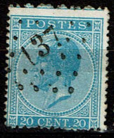 18  Obl  LP 137 Furnes  + 5 - 1865-1866 Profil Gauche