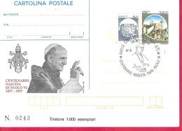 REPIQUAGE - ANNULLO SPECIALE "CISTERNA DI LATINA (LT)*26.9.1997*/CENTENARIO NASCITA PAPA PAOLO VI - Postwaardestukken