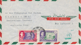 Iran Air Mail Cover Sent To Germany Englische Zone Very Nice Cover - Iran