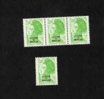 YT N° 463** En Bande De 3  + 1 - Liberté De Gandon - Unused Stamps