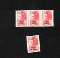 YT N° 464** En Bande De 3 + 1 - Liberté De Gandon - Unused Stamps