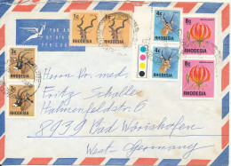 Rhodesia Air Mail Cover Sent To Germany 28-3-1976 With More Topiuc Stamps - Rhodesië (1964-1980)