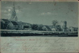 ! Alte Mondscheinansichtskarte Gruss Aus Friedland In Mecklenburg, 1899 - Sonstige & Ohne Zuordnung