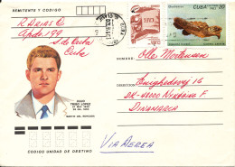 Cuba Cover Sent To Denmark 19-11-1987 Topic Stamps - Cartas & Documentos