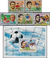 Congo Brazza 1978 Y&T 486 à 490 + BF 15. Coupe Du Monde De Football En Argentine. Puskas, Raymond Kopa, Pelé... - 1978 – Argentina