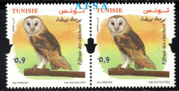 Raptors Of Tunisia-Pair ( Barn Alba-Tyto Alba ) MNH** //Rapaces De Tunisie-Paire(effraie Des Clochers-Tyto Alba ) Neuf - Gufi E Civette