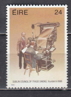 Ireland 1986 - 100 Years Of The Dublin Trade Union Association; Lynotape Machine, Mi-Nr. 605, MNH** - Nuovi