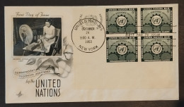 UN New York 24.10.1953 FDC Naciones Unidas United Nations Official FDC Technical Assistance - Lettres & Documents