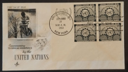 UN New York 24.10.1953 FDC Naciones Unidas United Nations Official FDC Technical Assistance - Lettres & Documents