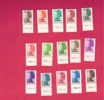 YT N° 455** à 469** Série Complète - Liberté De Gandon - Unused Stamps