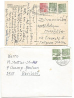 Suisse 1970 Coil Issue From Distributors With Nice Miscut Variety On C.20 X 4pcs Franking Cover + Pcard + SOLO Franking - Variétés